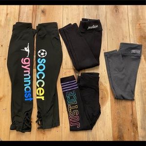 5 Pair of Justice Leggings / Girls Size 6
